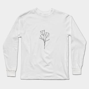 Wildflower Line Art | Floral Botanical Minimalist Lineart Long Sleeve T-Shirt